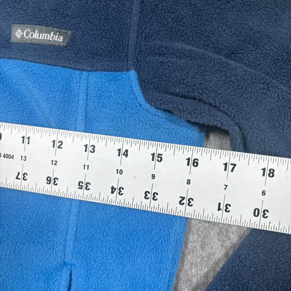 Columbia Fleece Jacket Men's Size Small Blue Full-Zip Mock Neck Outdoor Coat